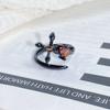 Dark Series Personality Trendy Cool Love Open Ring Irregular Inlaid Zircon Punk Retro High Sense Ring Woman