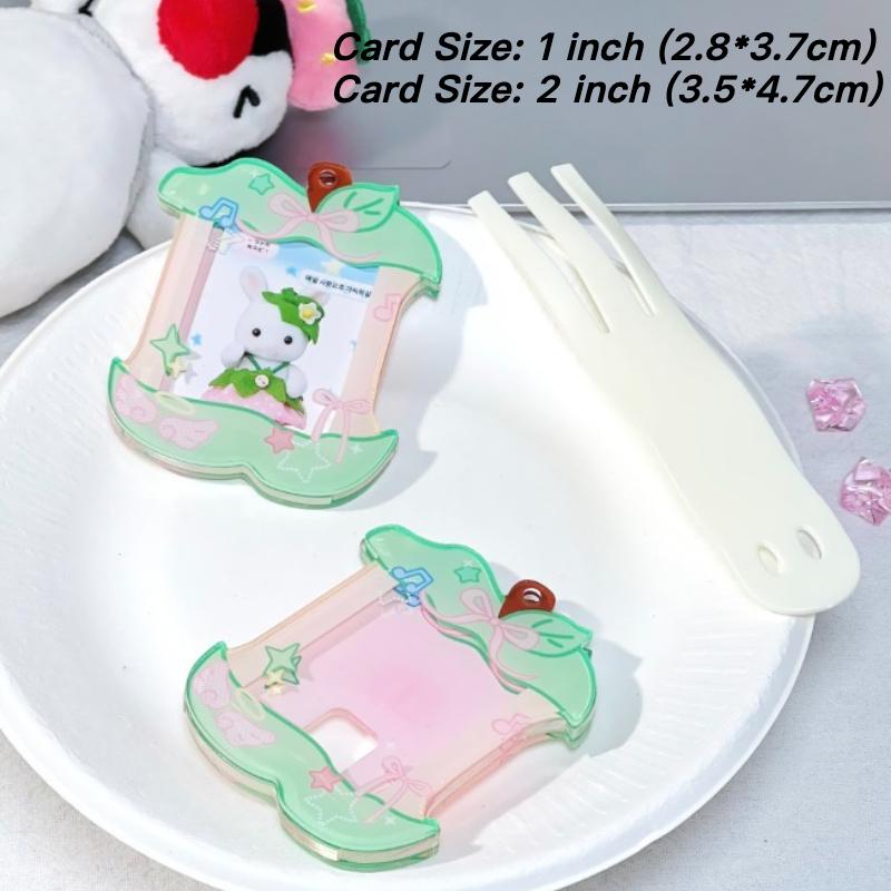 Cute Fruits Photo Frame Cartoon Strawberry Photocard Holder 1 Inch 2 Inch Kpop Idol Card Sleeves Apple Acrylic Protective Case