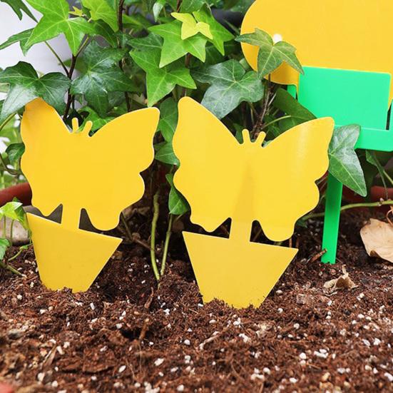 6Pcs Double Sided Sticky Board Odorless Waterproof Fruit Fly Trap UV Resistant Child Pet Safe Plant Yellow Sticky Traps for Indoor Outdoor Kitchen