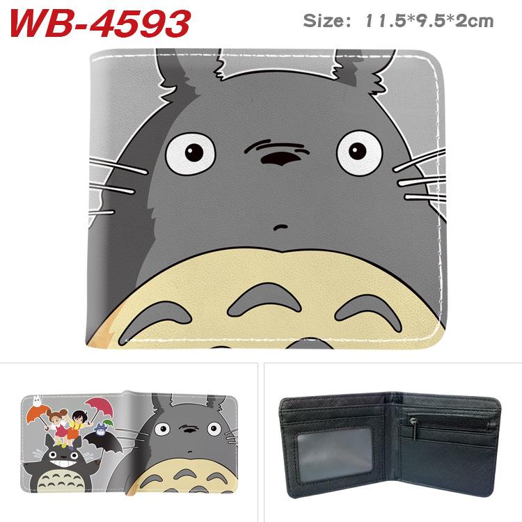 Studio Ghibli Mój sąsiad Totoro Portmonetka Anime Pełnokolorowy Nadruk Krótki Portfel na Karty Uroczy Kreskówkowy Skórzany Puzderko Różowy