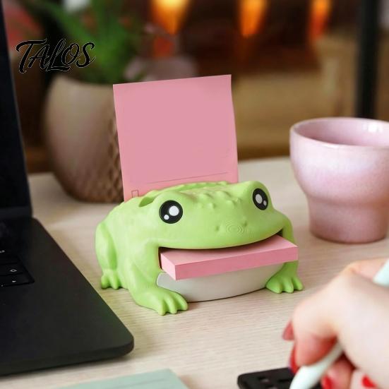 Desktop Organizer for Sticky Notes Cute Note Holder Toad, Desk Notepad Holder, Fun Pen Creative Office Gifts Friends Memo Stand, Accessory Gift