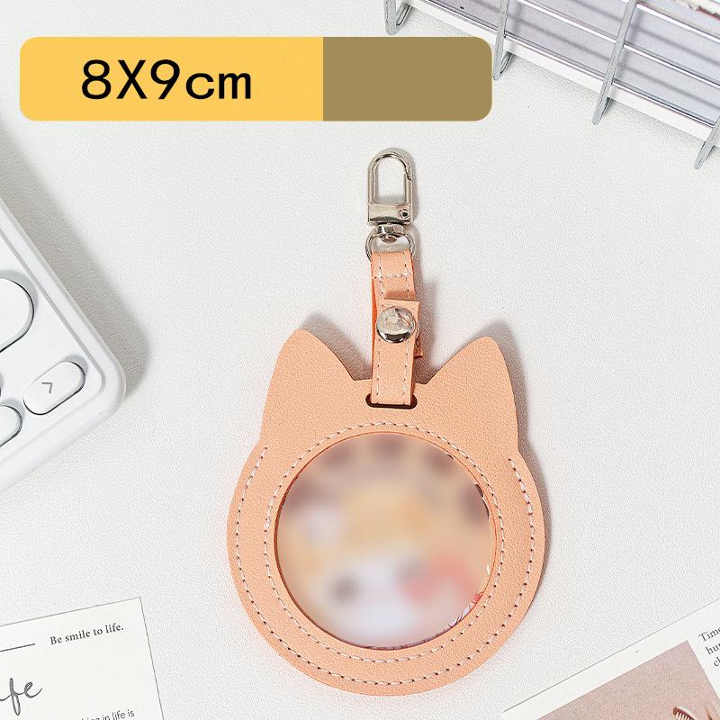 Round Badge Protective Case with Transparent Window Waterproof Hangable Portable Display Bag for Fan Supplies Gift Multi-color