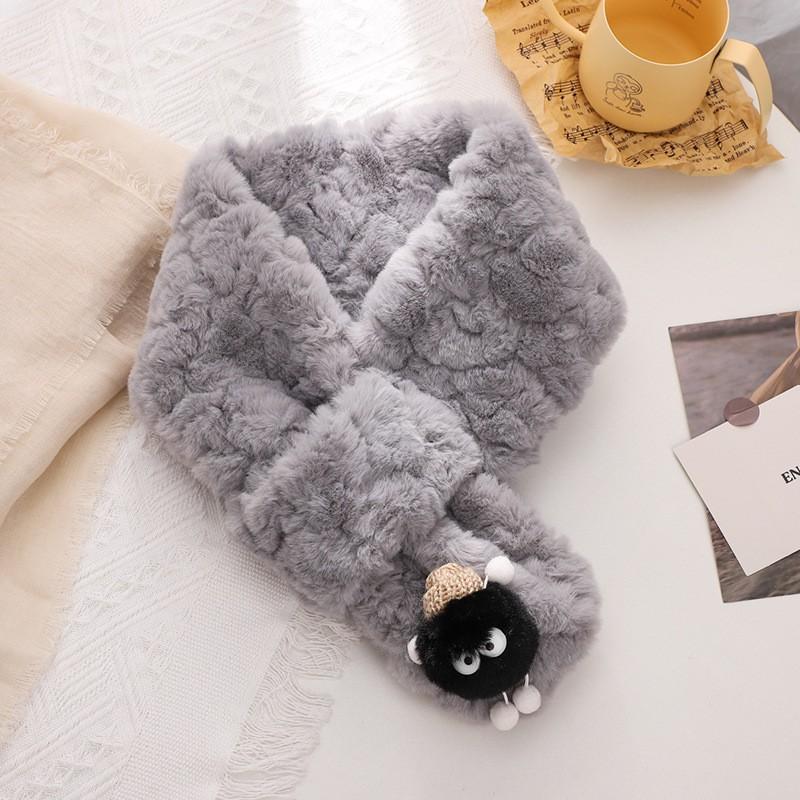 Soft Fleece Scarf Winter Warmth Cartoon Print Unisex Neck Wrap Cozy Comfortable Breathable Fashion Accessory