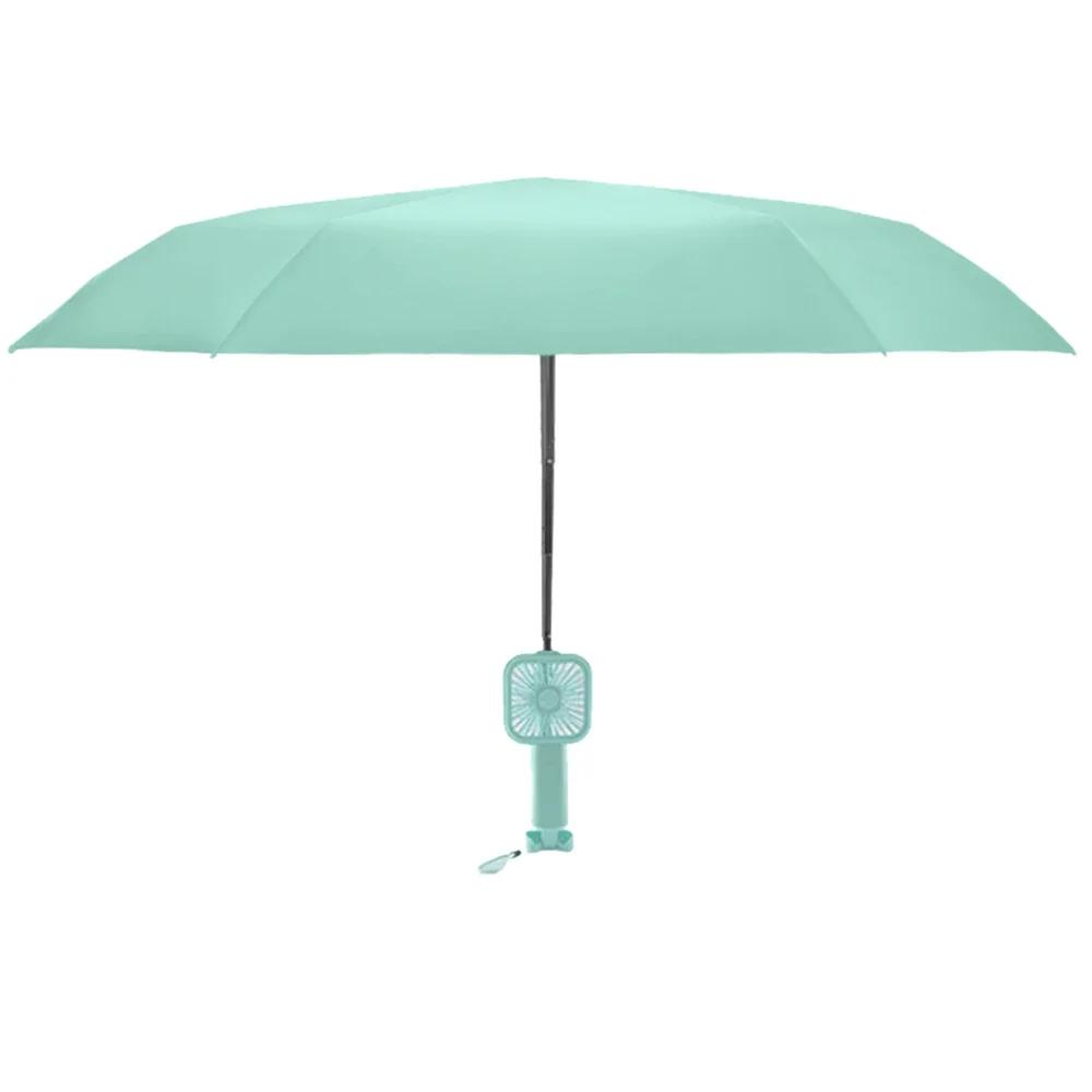 Mini Portable Umbrella with Charging Fan Lightweight Sunny and Rainy Dual Use Sun Shade UV Protection Pocket Capsule Parasol