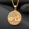 European and American Sun and Moon Tree of Life Pendant Necklace Sun and Moon Tree of Life