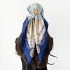 Women's 90cm Large Square Silk-Style Chain Print Headscarf & Shawl