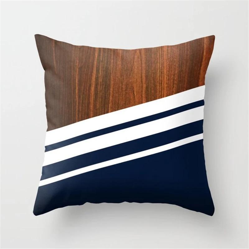 Juste De Coussin Géométrique Pour La Décoration Intérieure, Ferme, Oreiller De Canapé, Bois Créatif, Taie D'oreiller En Marbre Mars, Mode