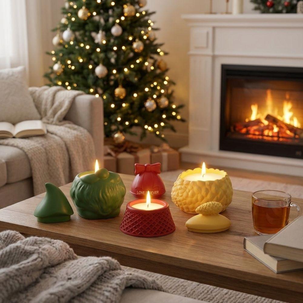 Easy Release Santa Claus Storage Jar Mold Silicone Xmas Candle Jar Mold Plaster Mold Holiday Decor