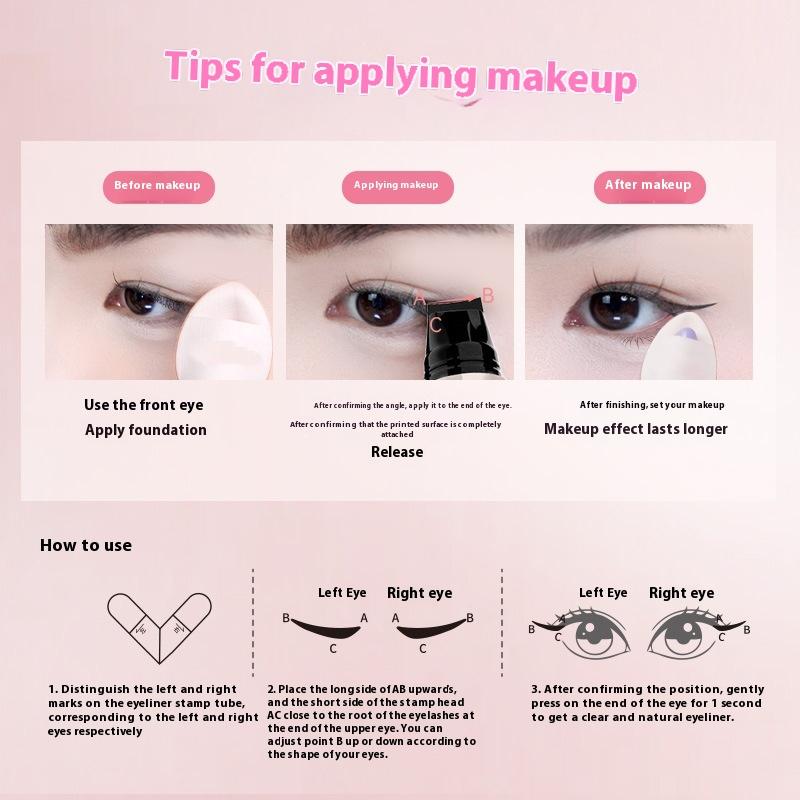 Double Head Rotatable Eyeliner Stamp Integrated Eyeliner Stamp Precise Outline Signet Long-Lasting Eyeliner Liquid Pen Cosmetics