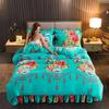 4pcs Bedding Set Fine Velvet Duvet Cover King Queen Size Thicken Quick Warm Coral Fleece Quilt Cover Bed Sheet Pillowcase