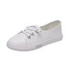 All cowhide shallow mouth white shoes women's new spring and summer versatile leather casual one-pedal flat-soled single shoes