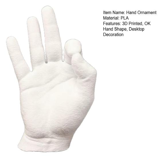 3D Printed OK Hand Figurine Modern OK Gesture Shape Statue Sculpture Decoration Ornament for Home Office Living Room