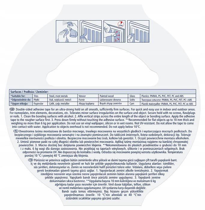 Tesa Double-Sided Waterproof Foam Mounting Tape for Tiles 5M X 19Mm