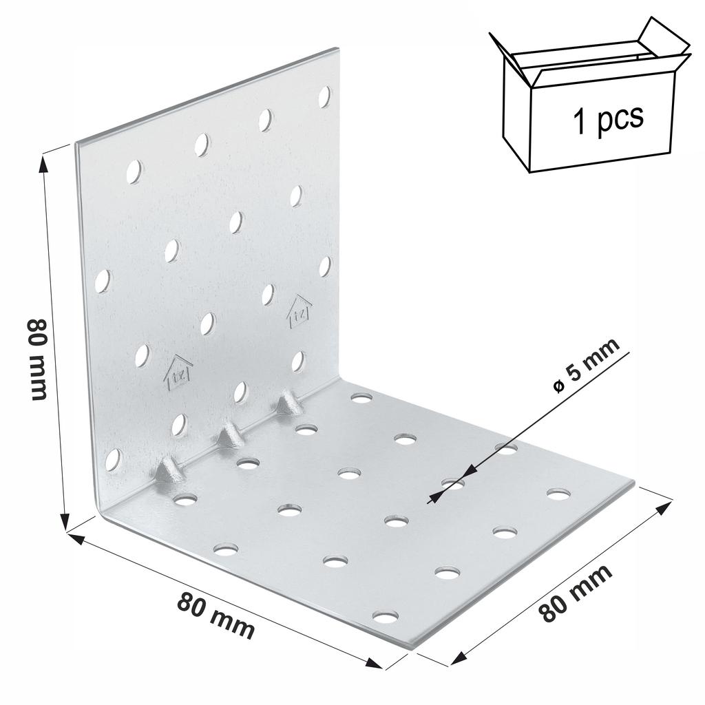 Mounting angle processed KMP9 80x80x80x1.5 (1)