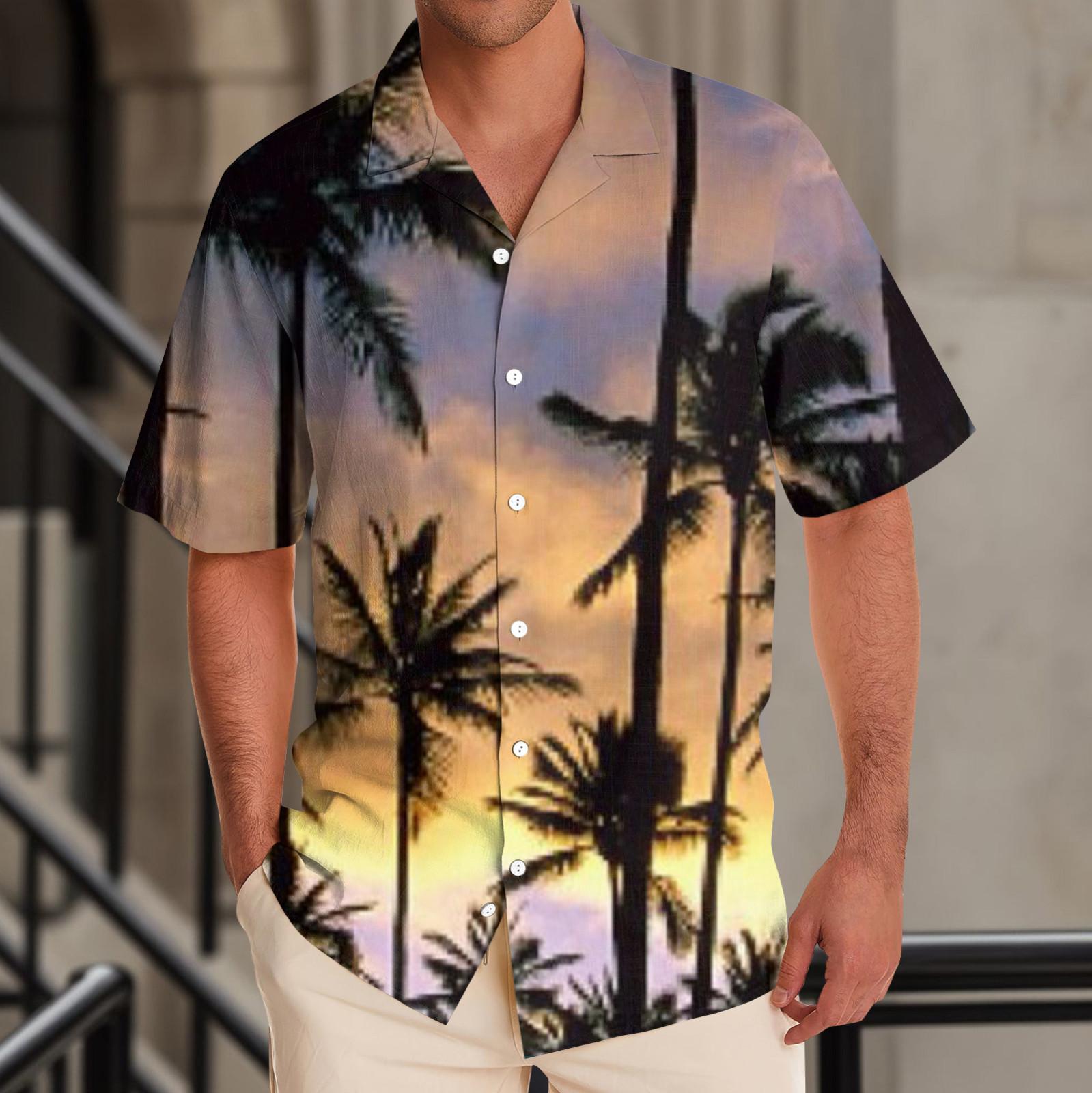 

Рубашка с коротким рукавом, мужская повседневная рубашка с коротким рукавом, свободная рубашка с карманом XXXL оранжевый