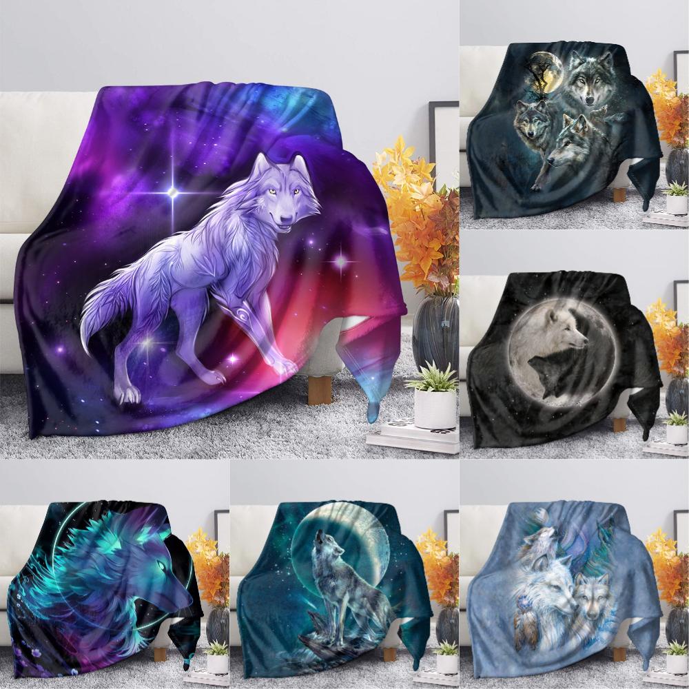Druck Wolfsmuster King Queen Size Alle Superweiche Leichte Decke für Bett SofaWarm