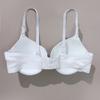 Women Small Bust-enhancing Gathered Bra with Seamless Clasp Mesh Breathable Straps Bow-knot Underwire Lingerie- 9874