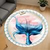 1pc Mermaid Tail Pearls Round Chair Mat Office Area Rug - Non-Slip, Floor Mat for Office, Bedroom, and Indoor Decor P127189