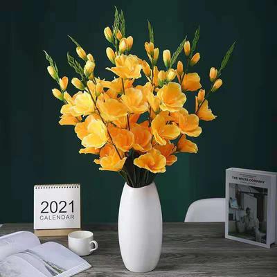 Ramo Individual de Orquídeas Espada Simuladas, Jarrón para Sala de Estar, Decoración de Arreglo Floral