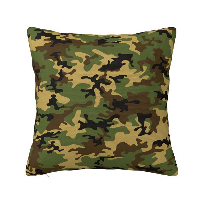 Luxury Gray Black Forest Camouflage Cushion Cover  Cm Velvet Throw Pillow Case for Living Room Sofa Chair Pillowcase