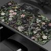 Grüne Blätter und Rosa Blumen Mauspade Gamer XL Großes Mauspade XXL Mechanische Tastaturunterlage Natürlicher Gummi Weiche Tischmatte