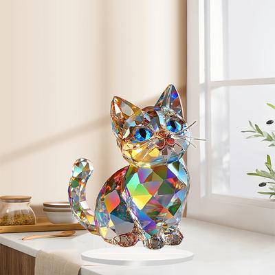 Color Cute Kitten 2D Acrylic Home Living Room Entrance Study Bedroom Desktop Ornament