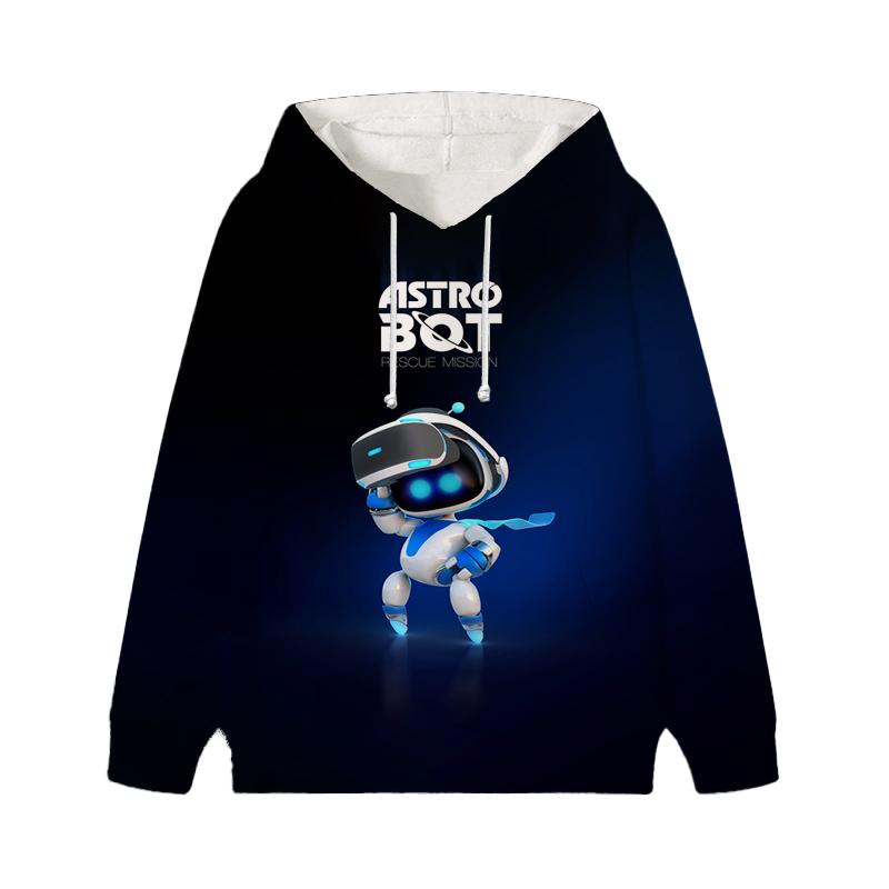 Astro Bot Hoodies Baby Unisex Cartoon Print Long Sleeve Tops Astronaut Toddler Boys Girls Casual Sweatshirts Outfits