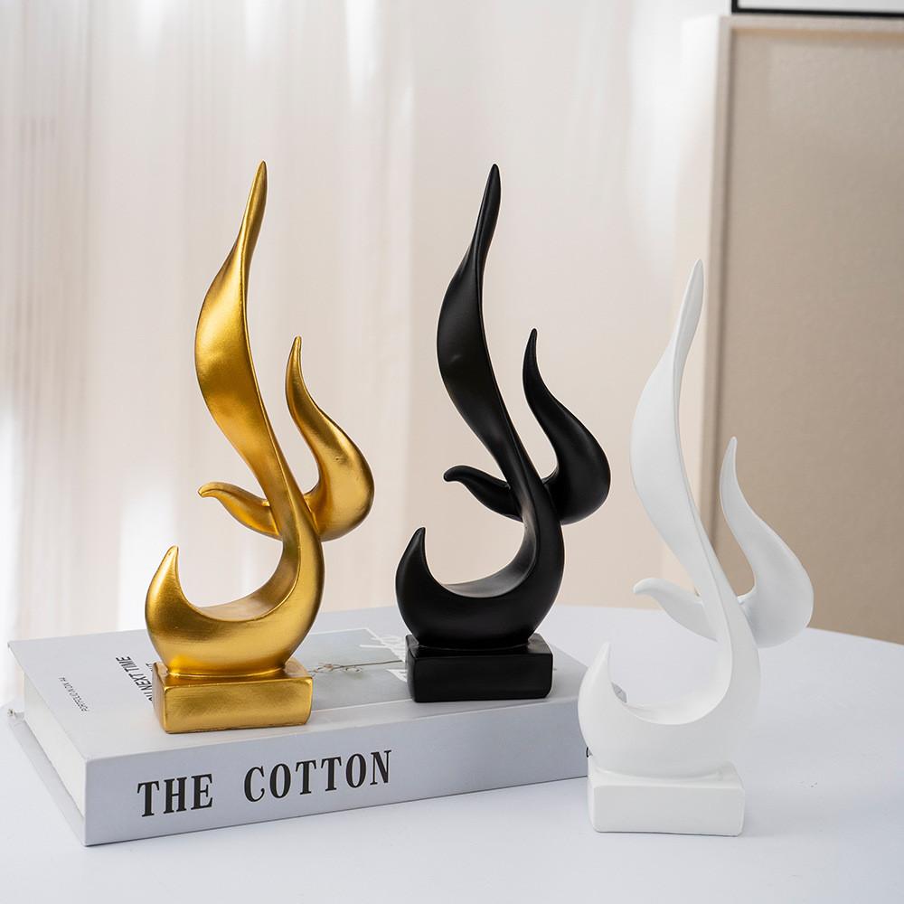 Modern Flame Small Sculpture Resin Home Decor For Living Room And Office Gift