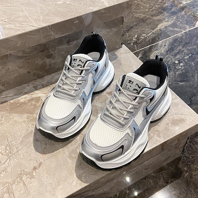 High value 2025 spring and summer new fashion heightening breathable thick-soled dad shoes women's sports shoes casual women's shoes