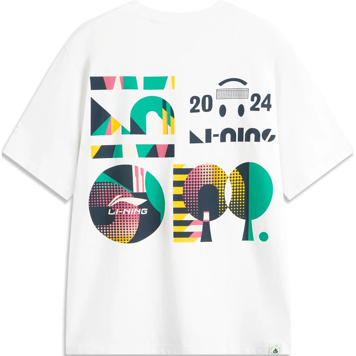 Li Ning T Shirt Unisex Standard White AHSUC19-1 L