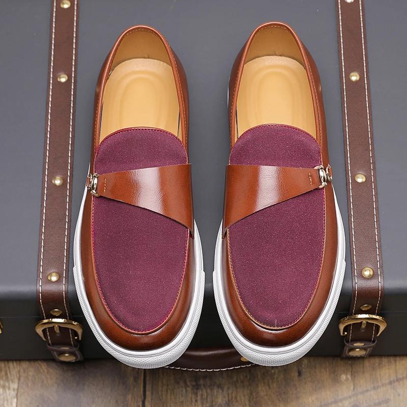 Fashion New Trend Men's Formal Leather Loafers British Party Men Slip-on Shoes Handmade Male Driving Shoes Comfy Moccasins Casual Flats