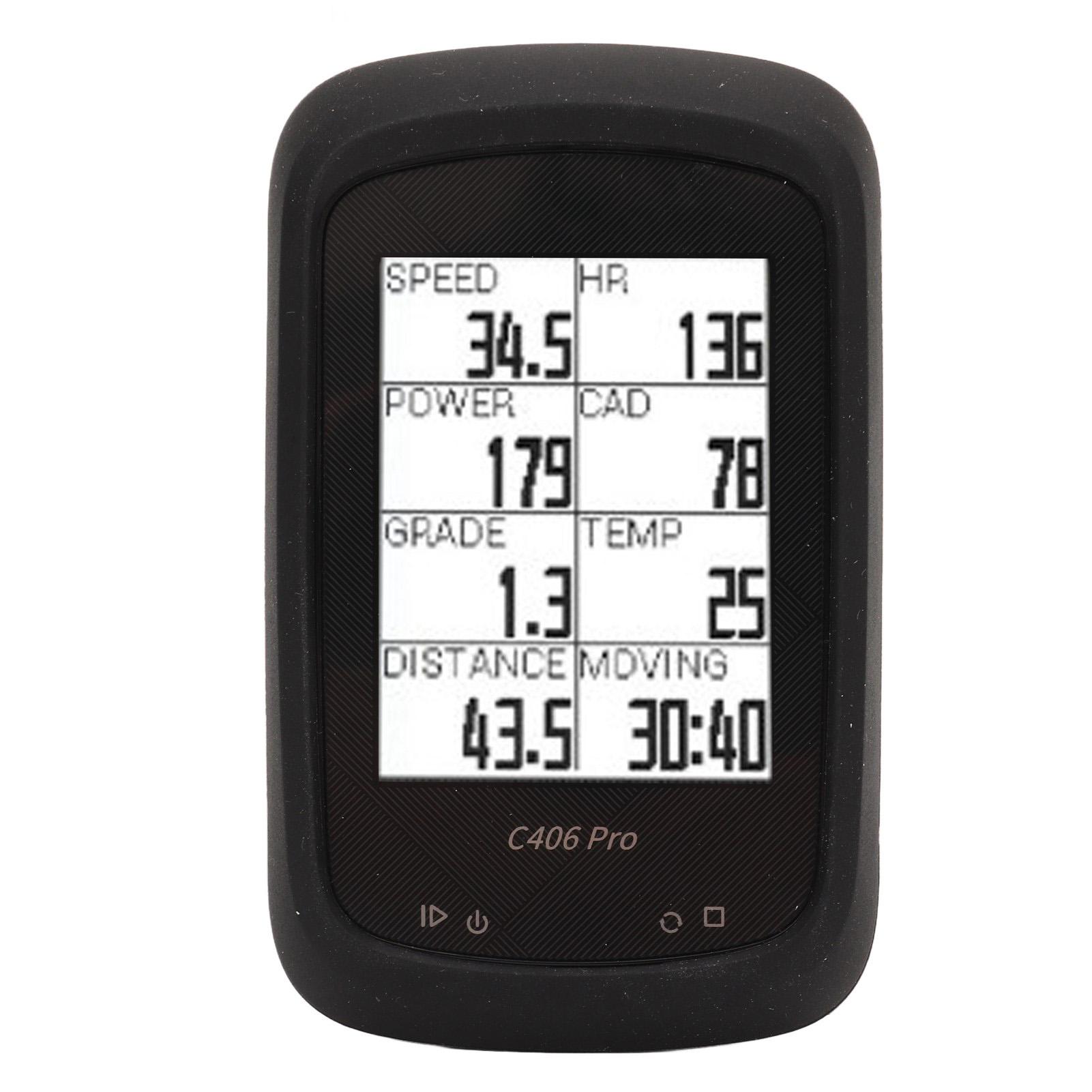Wireless Bike Computer Black ANT+ 2.4in Display Auto Backlight GPS Multifunctions Rechargeable Cycling Computer for Speed Monitoring