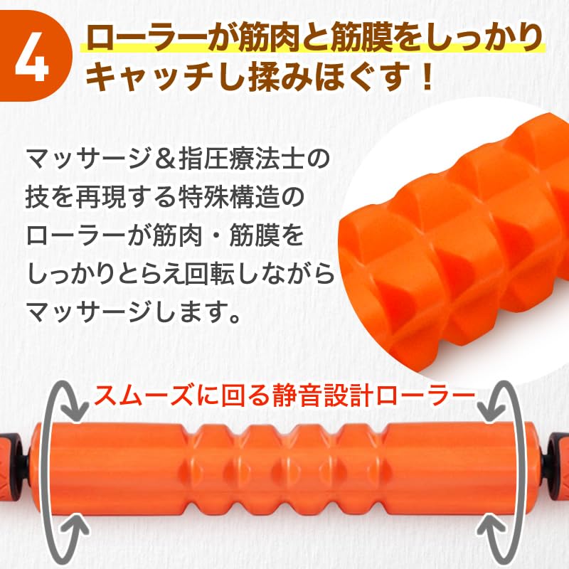 Massage Roller Stick Grid Type Myofascial Release Foam Roller Self-Massage