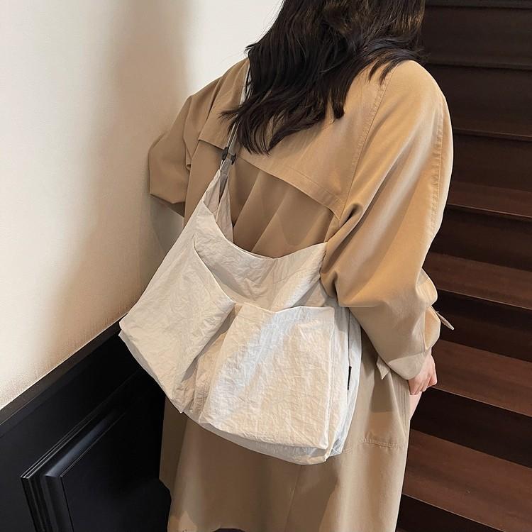 Summer small bag women's versatile shoulder oblique span bag casual tote retro tote solid color bag