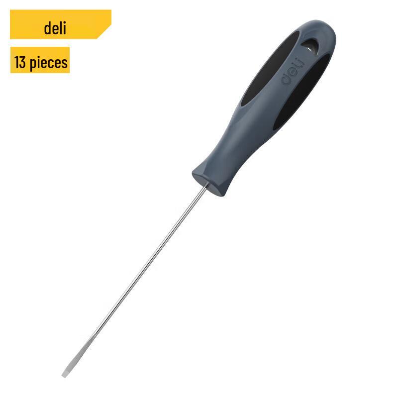 Deli 10-Piece PP Oil-Resistant Magnetic Flathead Screwdriver Set