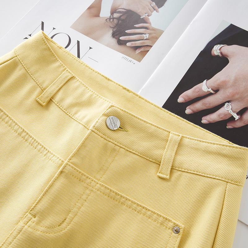 Pink High-Waisted Wide-Leg Micro-Flare Jeans for Women - 2025 Spring/Summer Collection