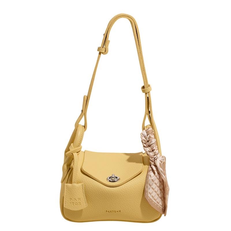 

Высококачественная портативная сумка через подмышку с нишевым дизайном, женственная, простая и популярная, универсальная сумка-мессенджер через плечо жёлтый