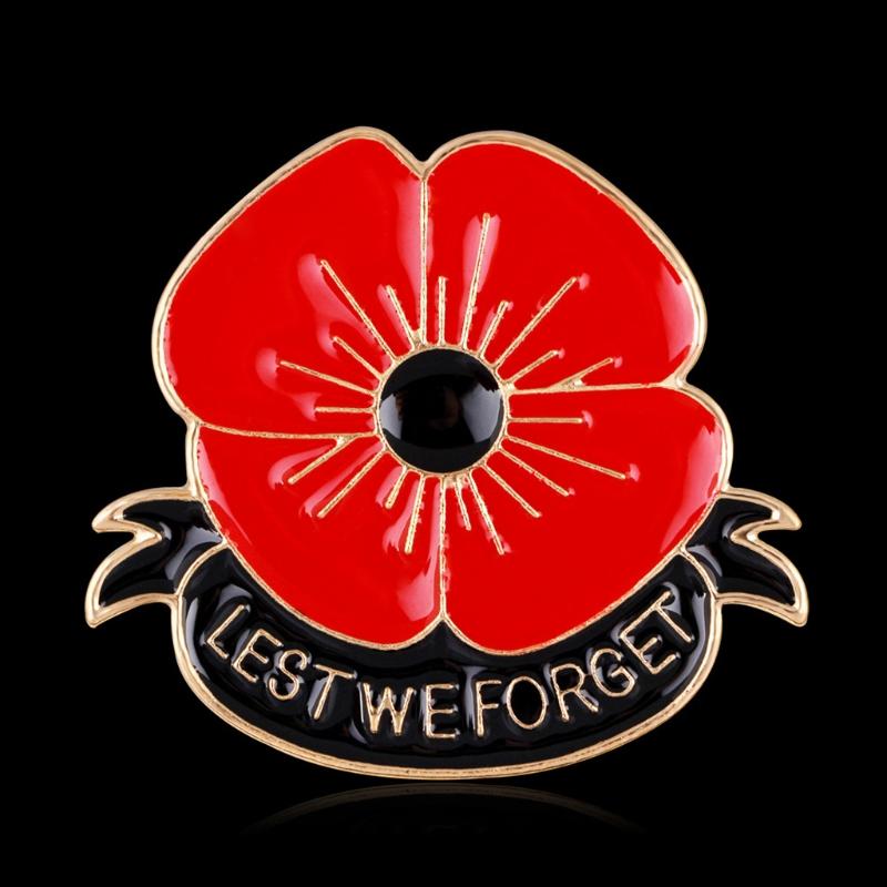 Red Poppy Pins Lapel Brooches Apparel Badges Pins for Women Girls On Veterans Day Memorial Day Remembrance Day Present