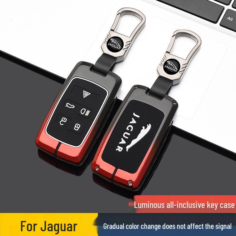 Premium Metal Protective Shell for Jaguar Key - Compatible with XFL/XEL/XJL/FPACE; High-End Men's Key Case with Buckle