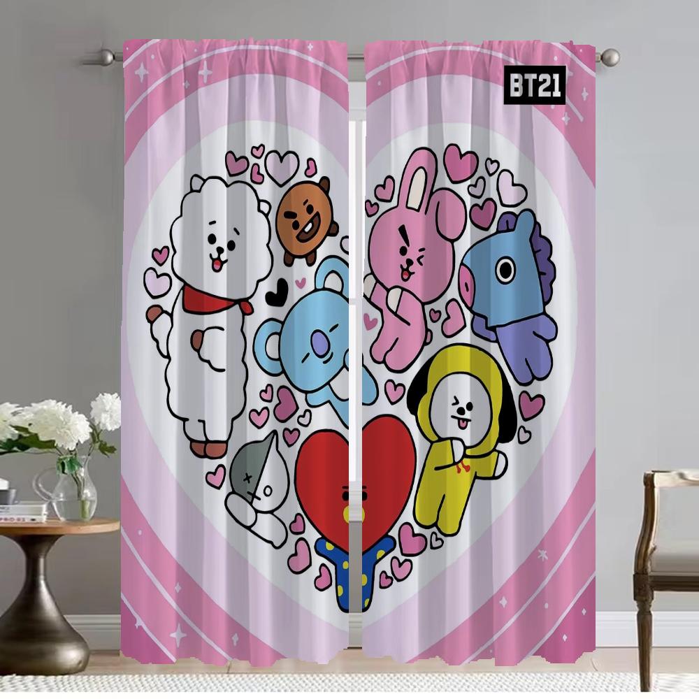 

Kpop-BT21s Кухонные шторы для камеры Современные шторы для гостиной 2 шт. Украшения на Хэллоуин Шторы для оконных занавесок Раздел W50xH70cmx2pcs-CL