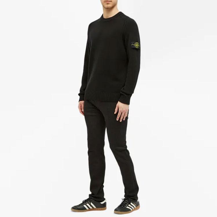 Stone Island American Vintage Wool Sweater Long Sleeve Hoodie Men sweater Black 7315552A3-V0029