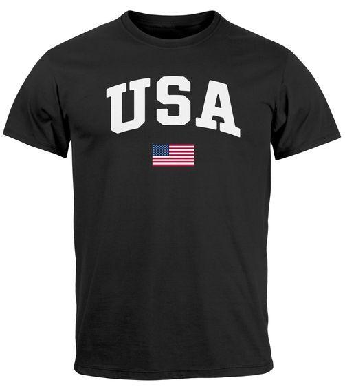 USA Lettering College Retro US Flag America Fashion Mens T-Shirt-