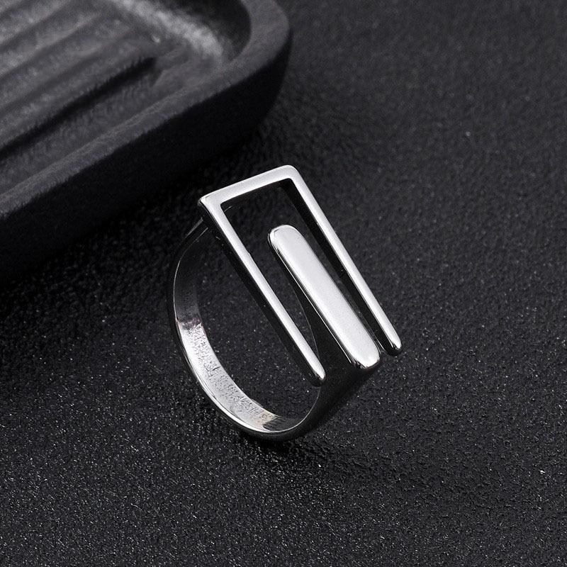 Anel Geométrico Criativo Vazado Para Mulheres Homens Cor Dourada Liga de Zinco Anel de Aço Inoxidável Acessórios de Moda Unissex Designer Zircônia