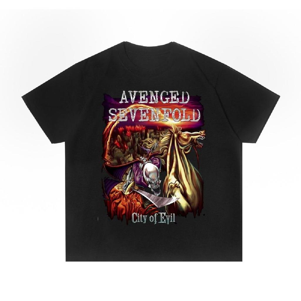 2025 Summer Avenged Sevenfold Band Printed Cotton Men's and Women's T-shirt High Quality Short Sleeve Men's Tee