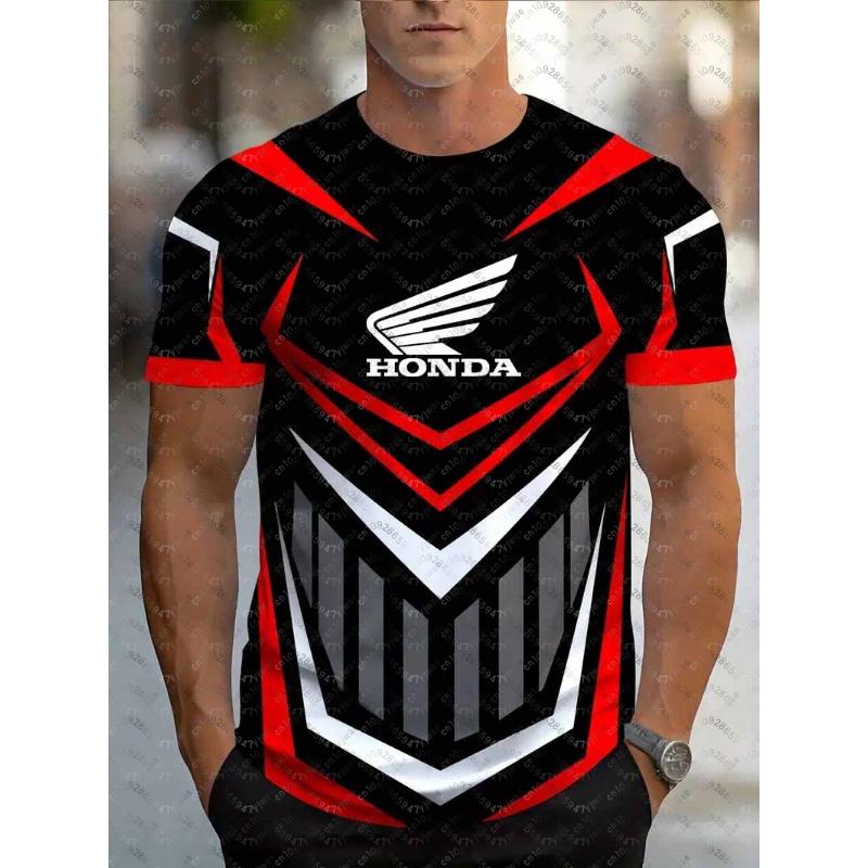 ETST 32 Honda Quick Dry Racing Heren Geometrisch Print Motorrijder Jersey Sportkleding Korte Mouw Lichtgewicht Buiten T-shirt 3XL