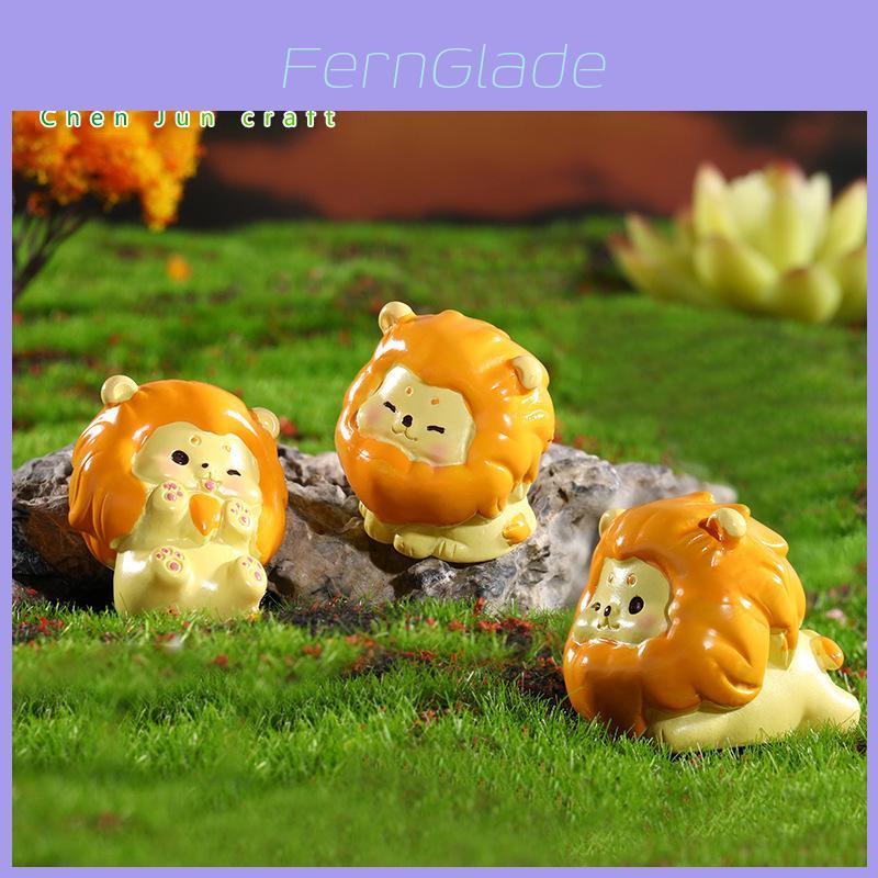 Adorable Resin Little Lions Set Of 8 Cute Cartoon Figurines Modern Decor