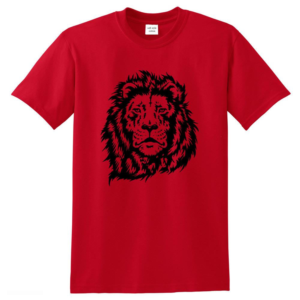 Lion print cool men t shirt mens 100 cotton short sleeve casual loose style tshirt oneck tshirt male man tee shirts
