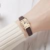 Versatile Retro Quartz Leather Strap Women's Watch + Sports Electronic Watch Set