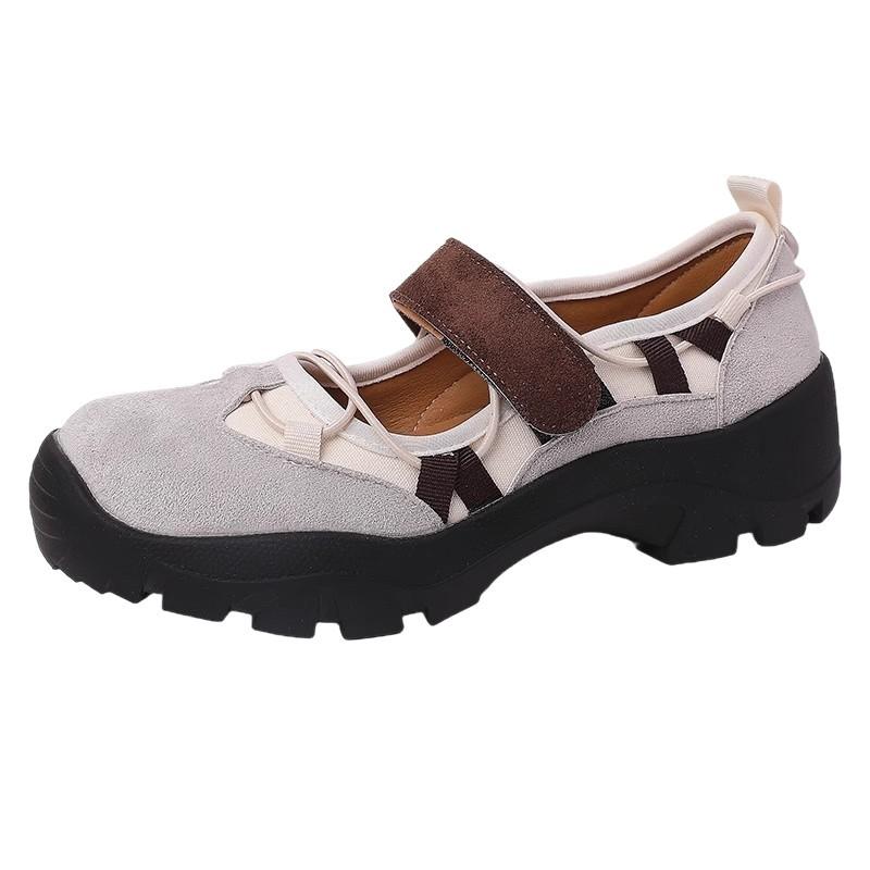 Retro casual style platform Velcro sneakers spring and summer new fashion sweet and cool style girl Mary Jane single shoes
