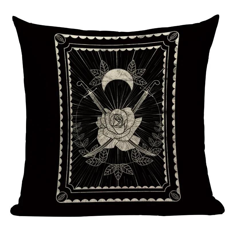 Dark Tarot, Gothic Style Double-Sided Printed Pillow Cover Short Plush Suitable Living Rooms Bedrooms Sofas Throw Cushion Cover